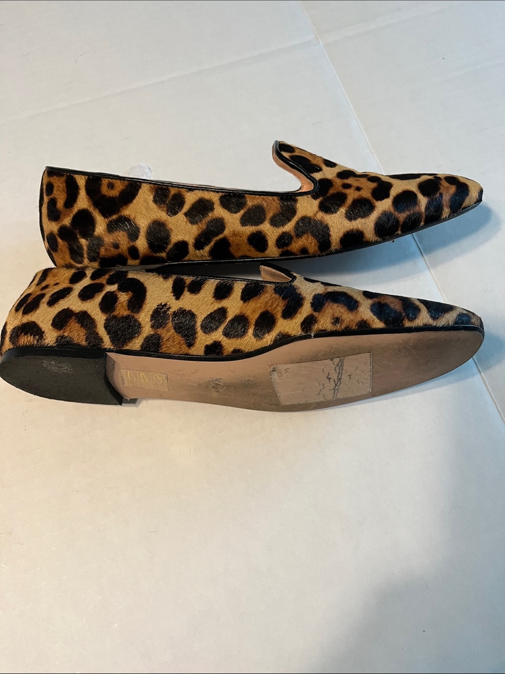 J. Crew Brown & Black Leopard Print Slip-On Loafers in Brown 7-1/2 - Picture 3 of 8